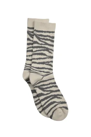 Rita Jacquard Animal Sock, Sandshell Zebra