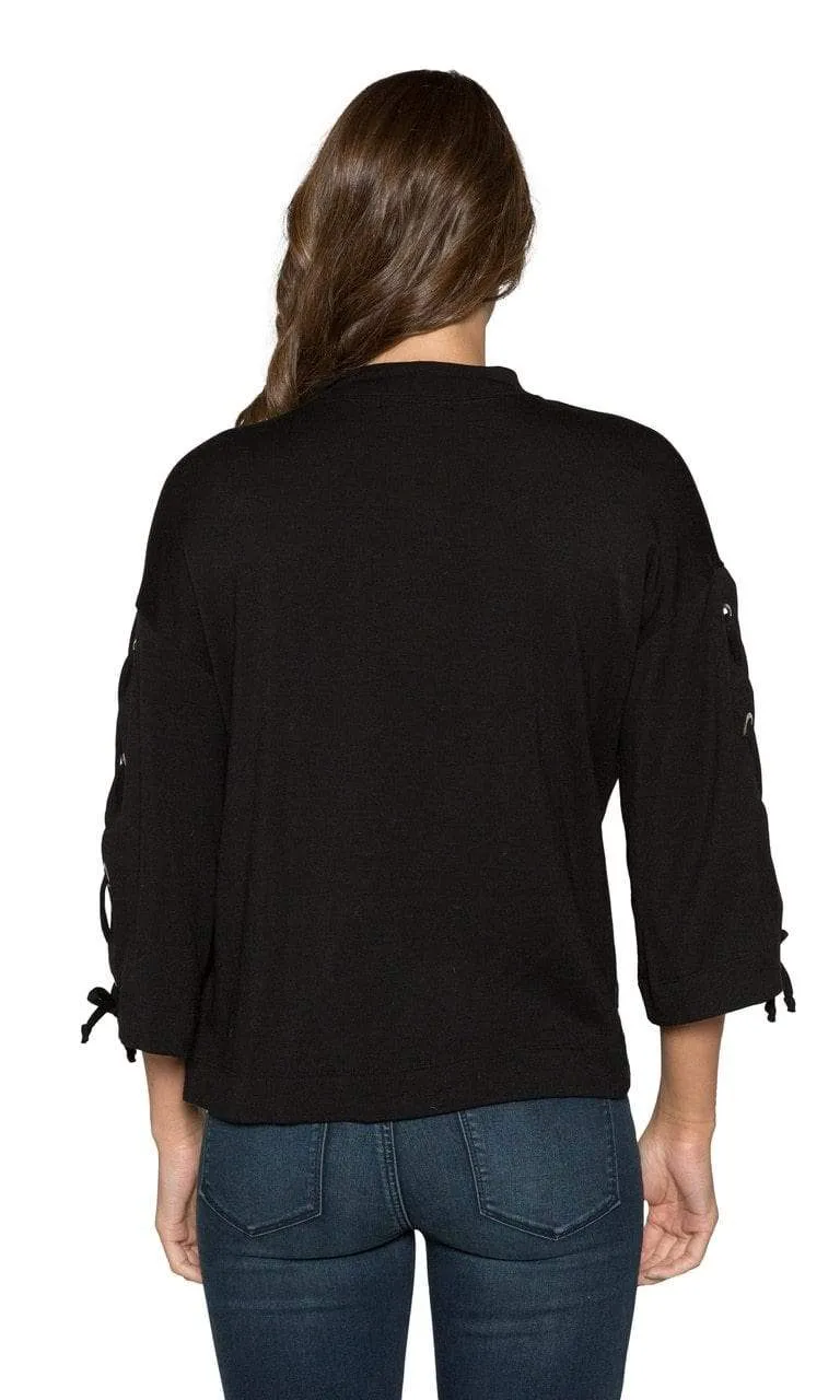 River   Sky Penny Lace Up Sleeve Sweatshirt