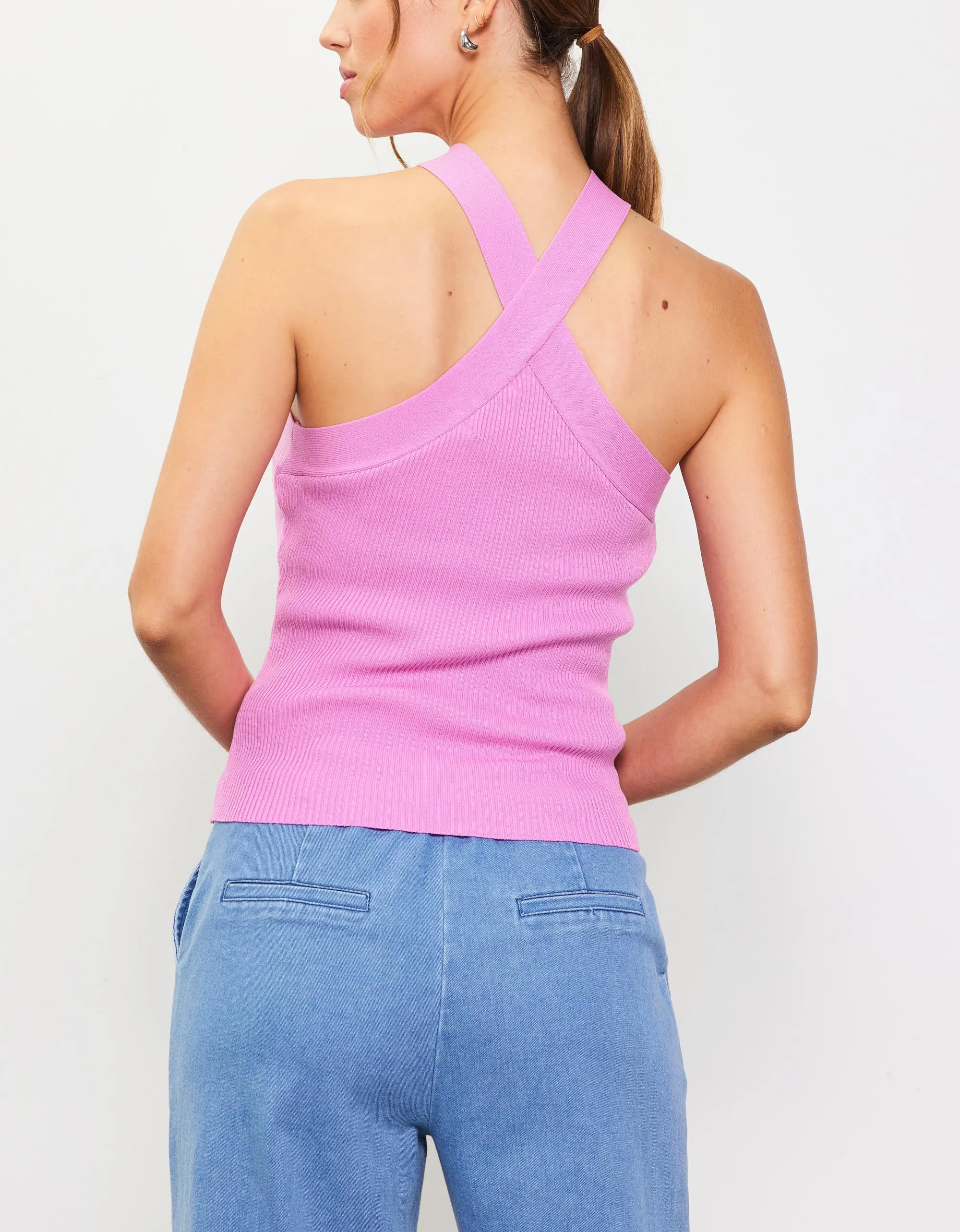 Rosette Knit Halter Top