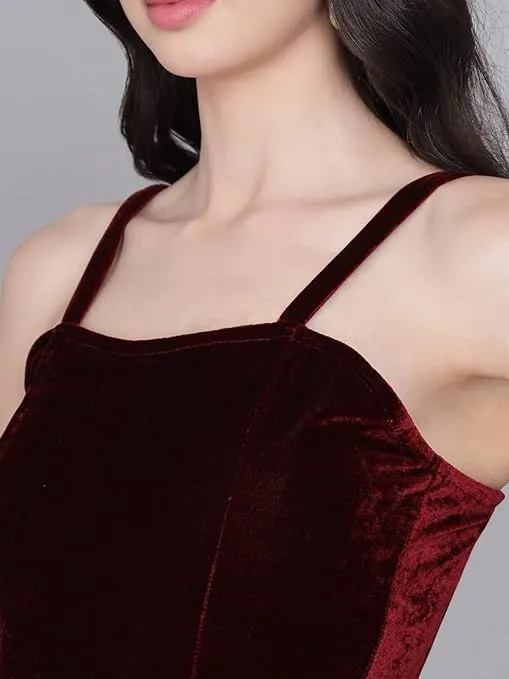 Royal Rouge Velvet Symphony Sleeveless Bodycon Dress