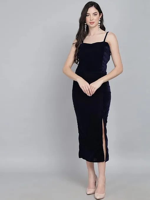Royal Rouge Velvet Symphony Sleeveless Bodycon Dress