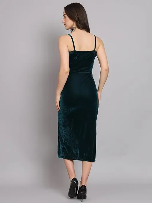 Royal Rouge Velvet Symphony Sleeveless Bodycon Dress