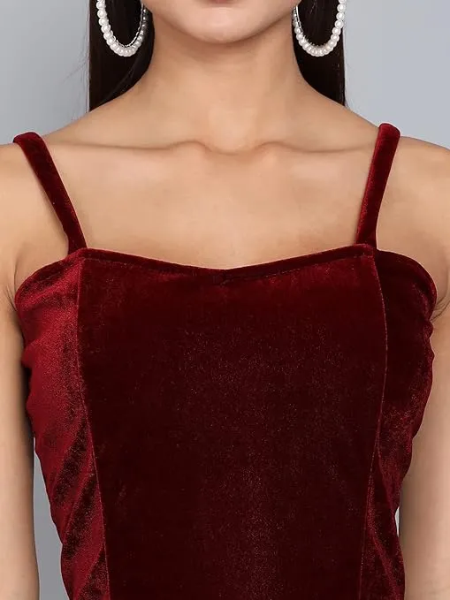 Royal Rouge Velvet Symphony Sleeveless Bodycon Dress
