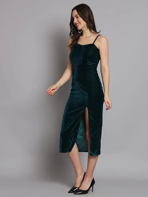Royal Rouge Velvet Symphony Sleeveless Bodycon Dress