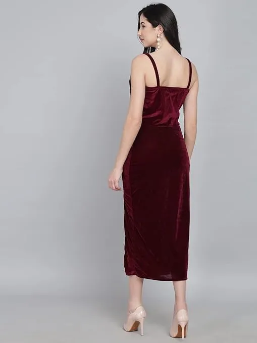 Royal Rouge Velvet Symphony Sleeveless Bodycon Dress