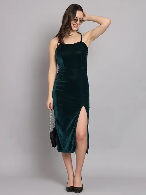 Royal Rouge Velvet Symphony Sleeveless Bodycon Dress