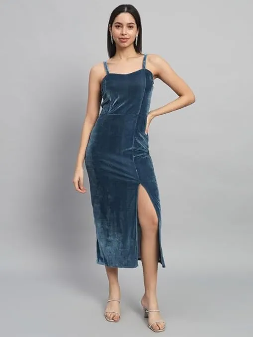 Royal Rouge Velvet Symphony Sleeveless Bodycon Dress