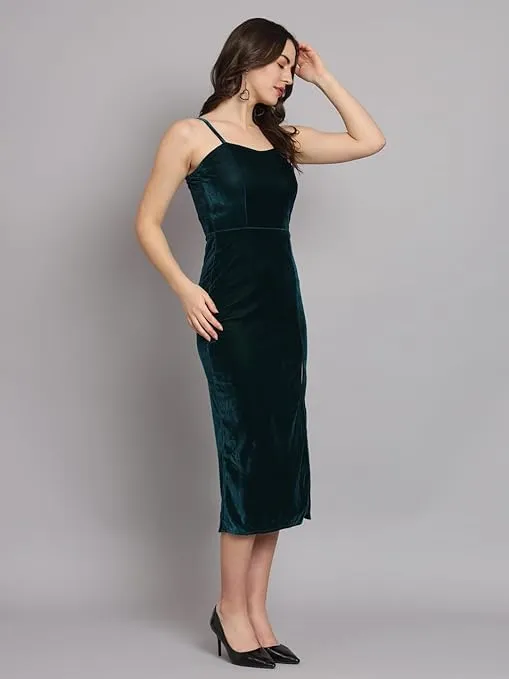 Royal Rouge Velvet Symphony Sleeveless Bodycon Dress
