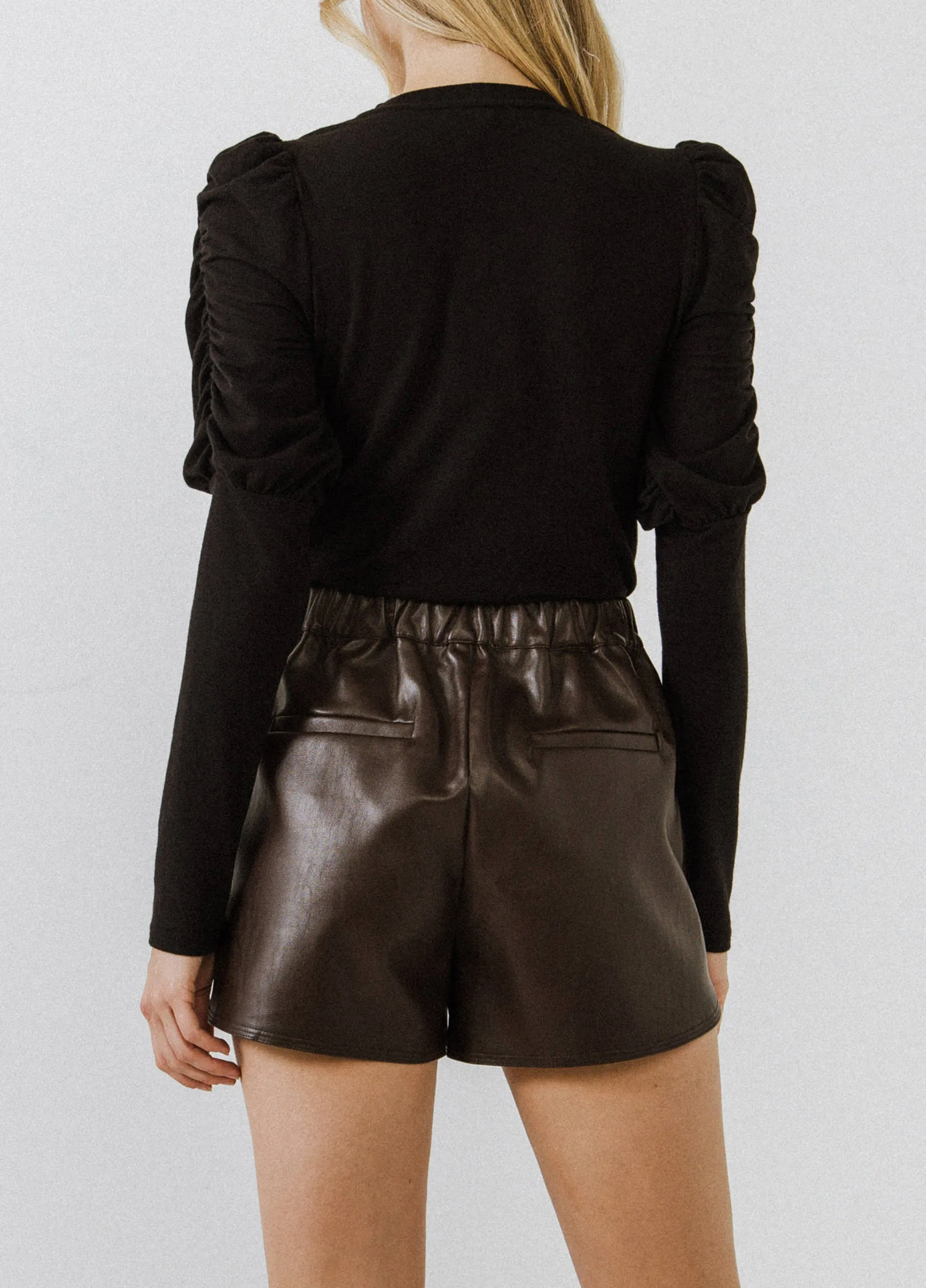 Ruched Sleeve Knit Top