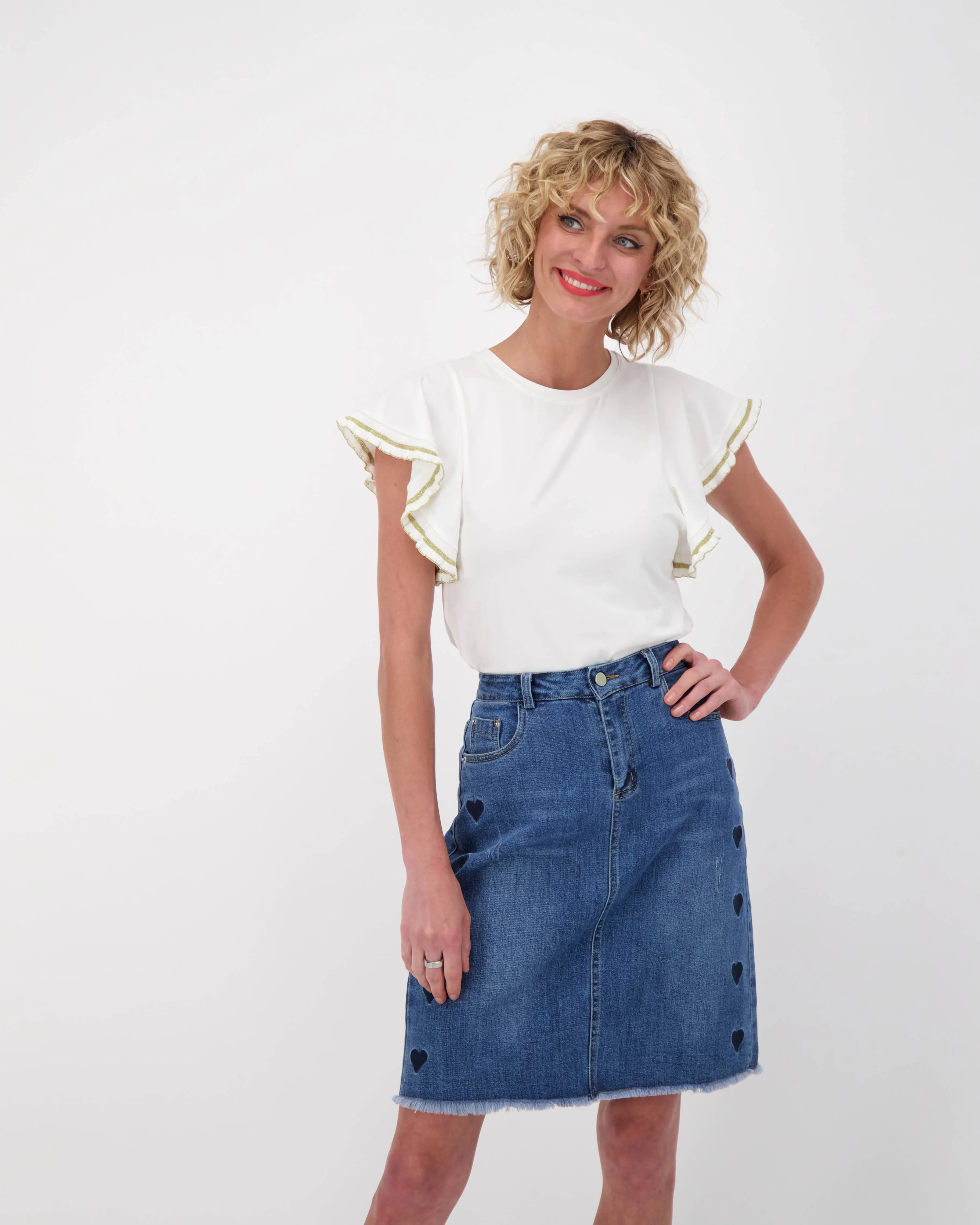 Ruffle Armhole Knit Top