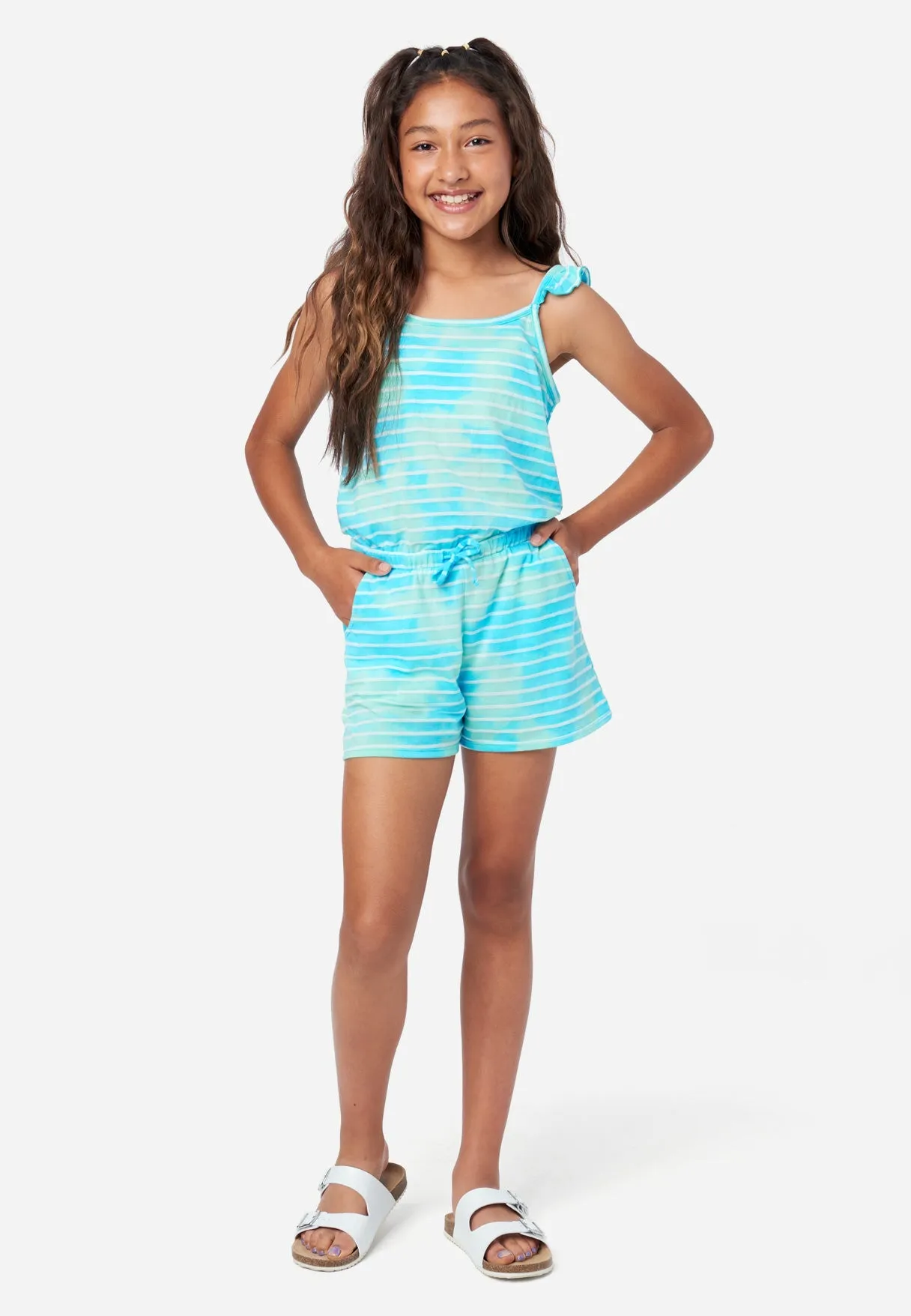 Ruffle Top Knit Romper 