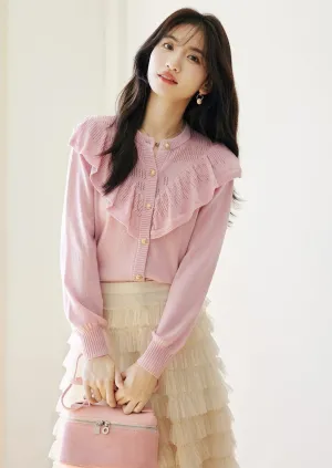 RUFFLED PINK KNIT TOP