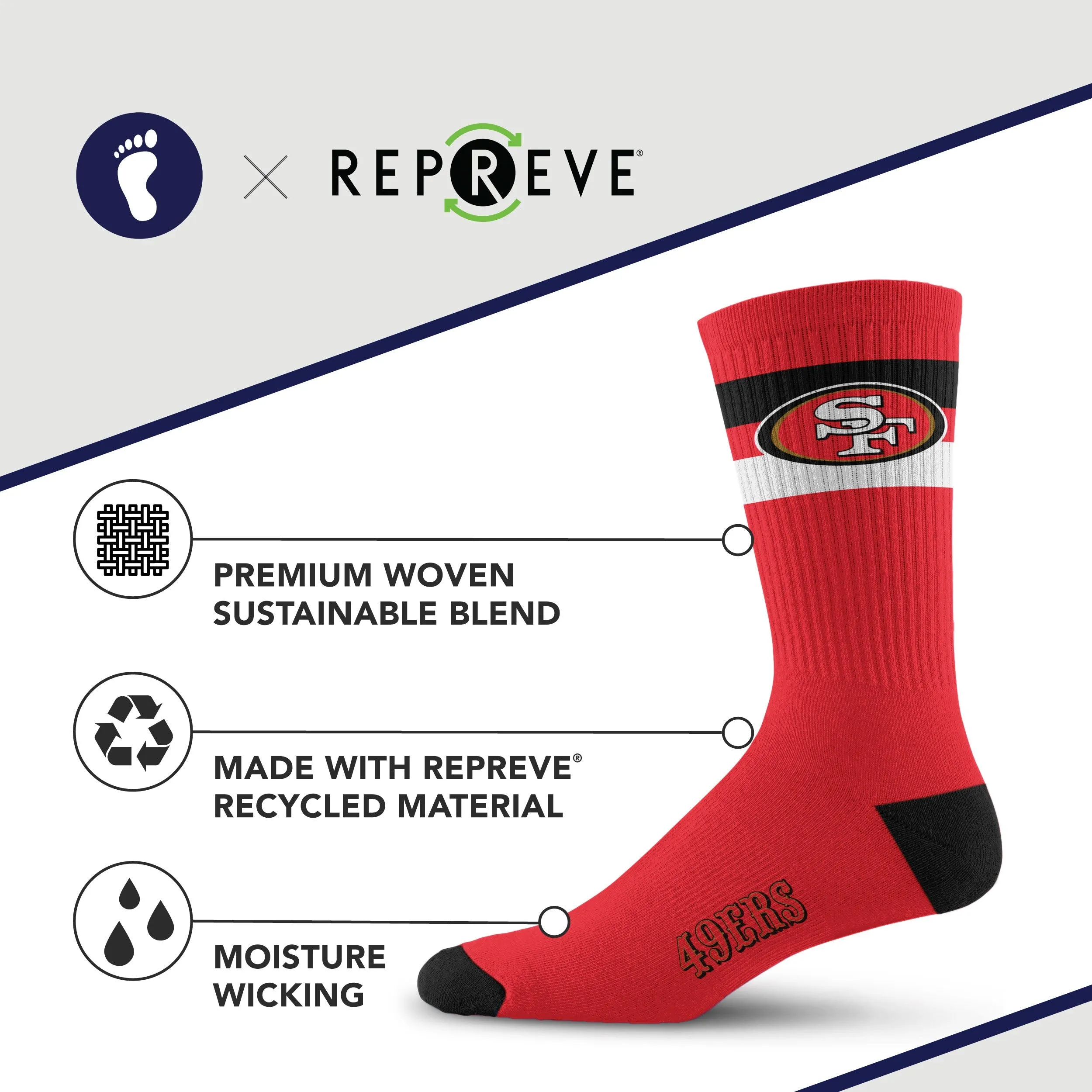San Francisco 49Ers Legend Premium Crew Socks