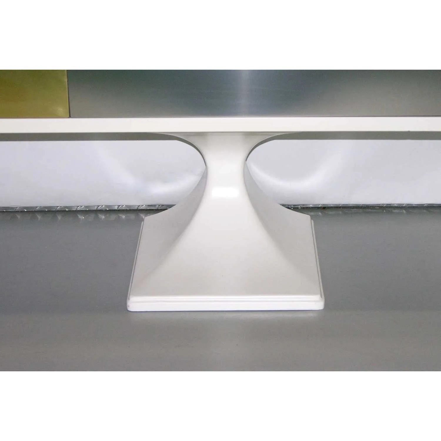 Sandro Petti 1970s Italian Modern Chrome and Brass White Lacquered Credenza