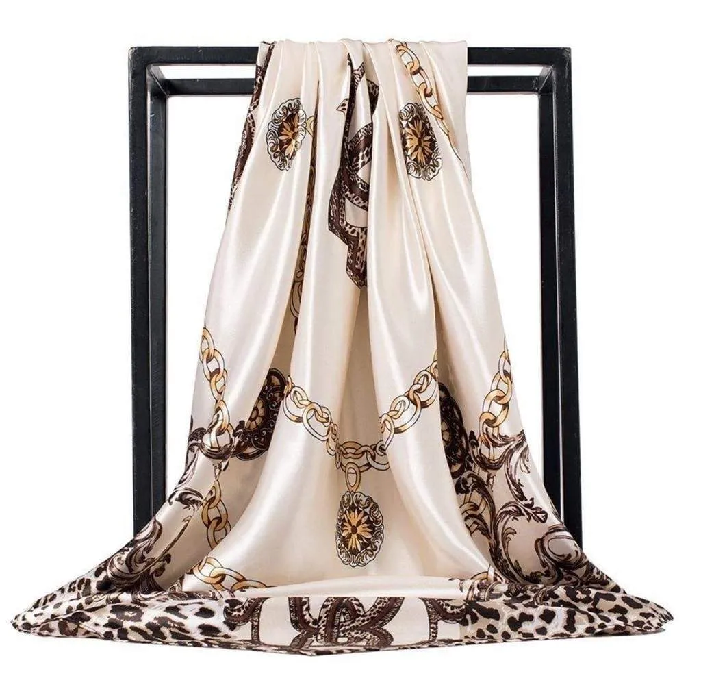 Satin square scarf - Chain