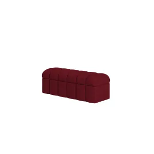 Savage Upholstered Storage Bench in Ruby Chenille