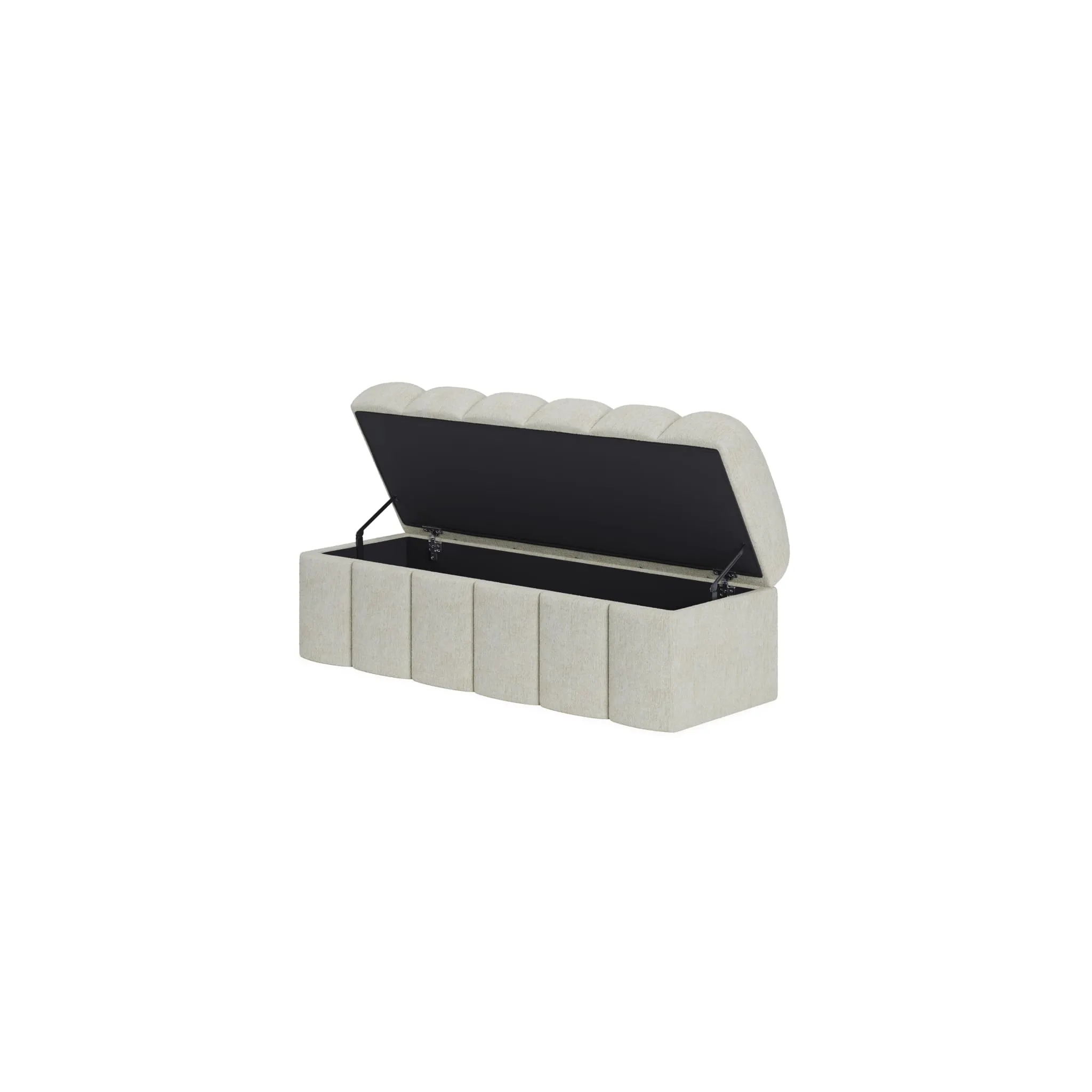 Savage Upholstered Storage Bench in Sandy Chenille