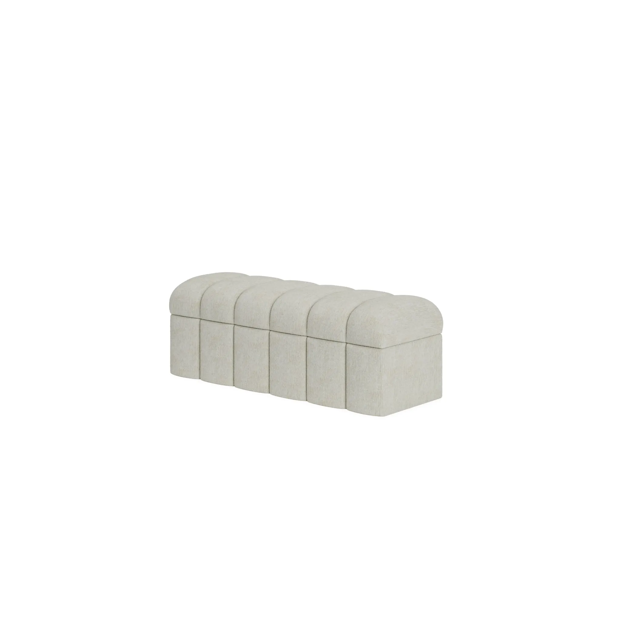 Savage Upholstered Storage Bench in Sandy Chenille