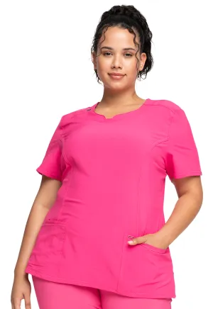 Scrub Top - Cherokee Infinity Women's Round Neck Top - Carmine Pink, 2624A