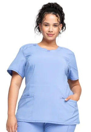 Scrub Top - Cherokee Infinity Women's Round Neck Top - Ciel, 2624A