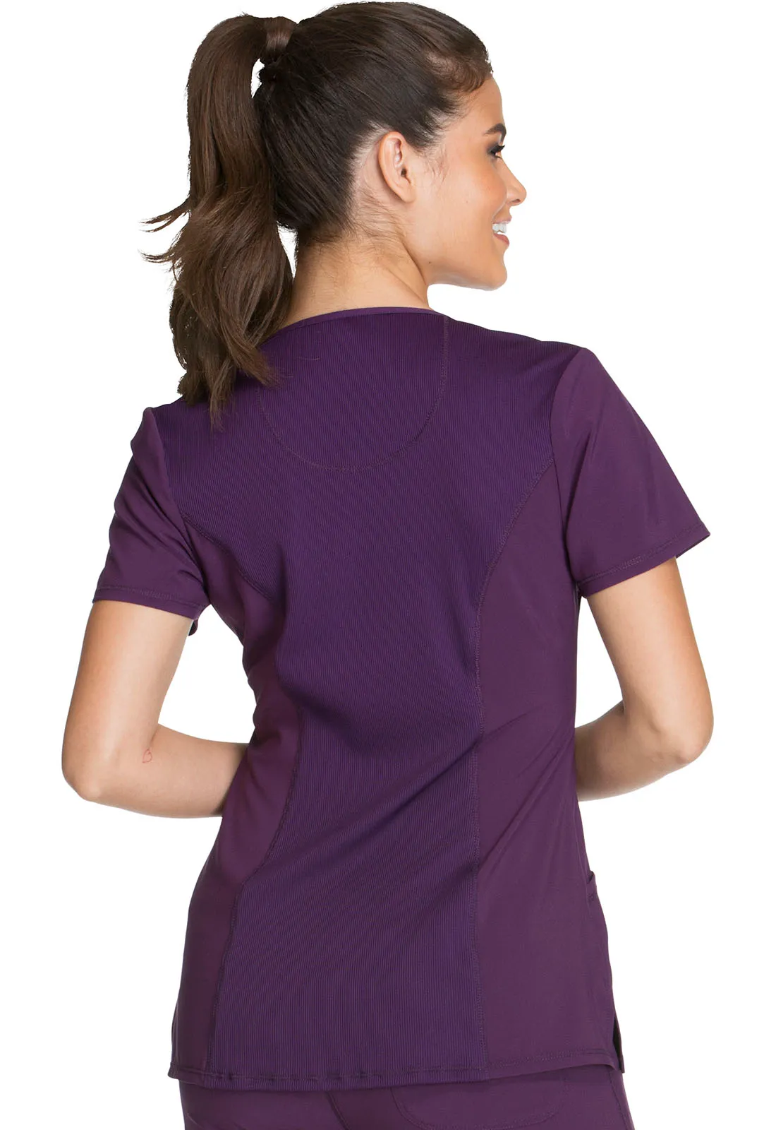 Scrub Top - Cherokee Infinity Women's Round Neck Top - Eggplant, 2624A
