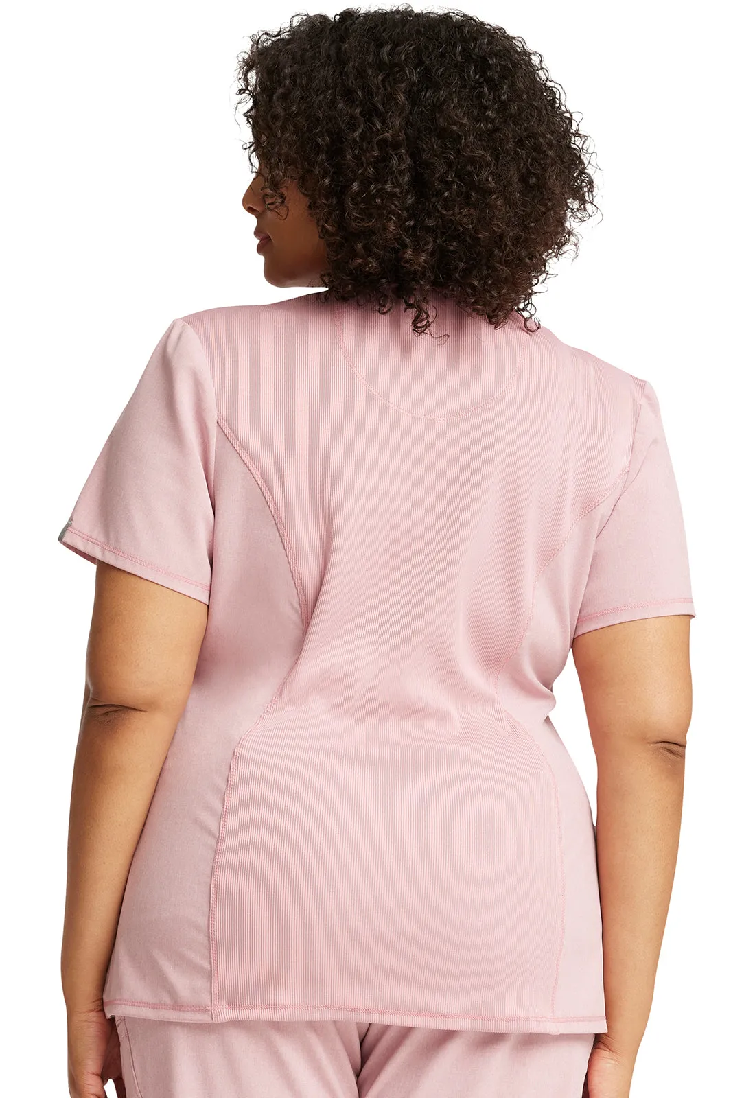 Scrub Top - Cherokee Infinity Women's Round Neck Top - Frosted Rose Heather, 2624A