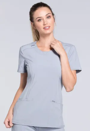 Scrub Top - Cherokee Infinity Women's Round Neck Top - Grey, 2624A
