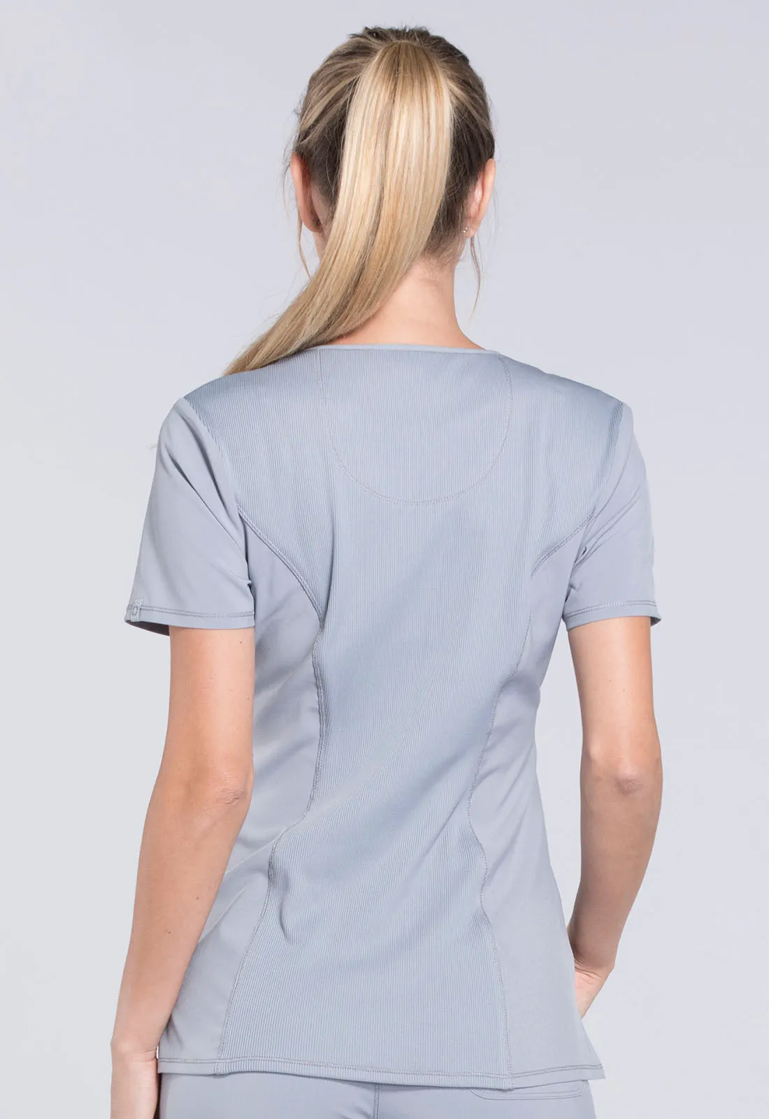 Scrub Top - Cherokee Infinity Women's Round Neck Top - Grey, 2624A