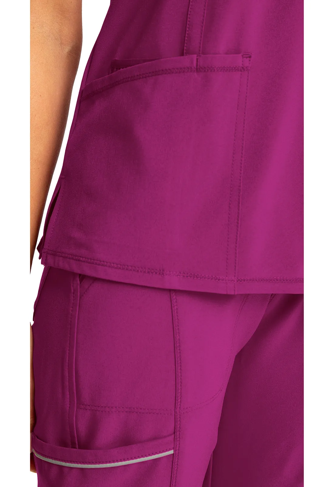 Scrub Top - Cherokee Infinity Women's Round Neck Top - Orchid Flower, 2624A
