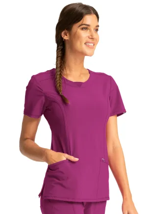 Scrub Top - Cherokee Infinity Women's Round Neck Top - Orchid Flower, 2624A