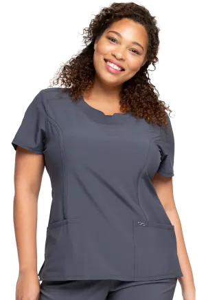 Scrub Top - Cherokee Infinity Women's Round Neck Top - Pewter, 2624A