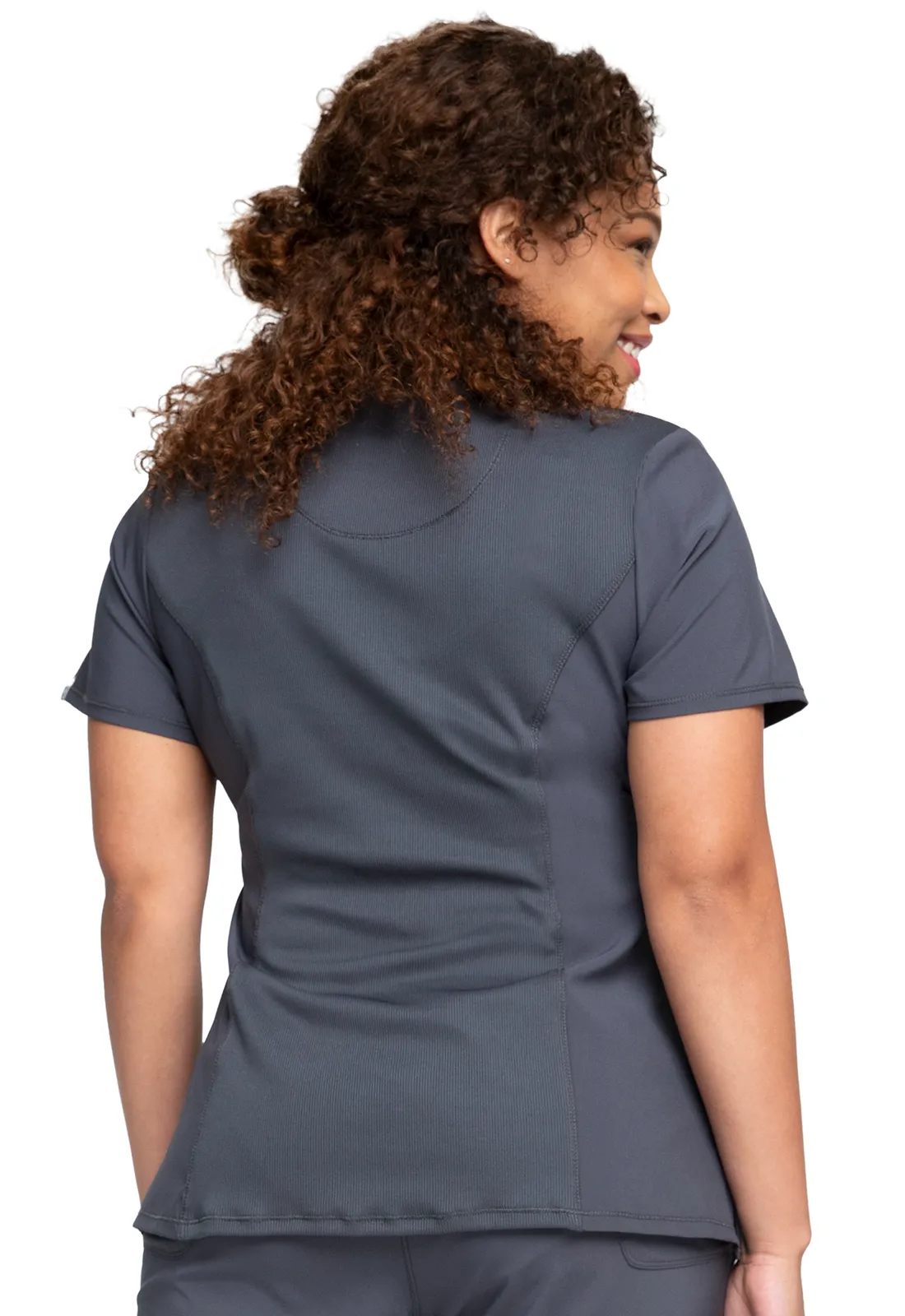 Scrub Top - Cherokee Infinity Women's Round Neck Top - Pewter, 2624A