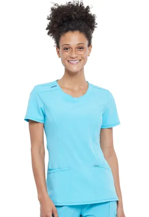 Scrub Top - Cherokee Infinity Women's Round Neck Top - Turquoise, 2624A