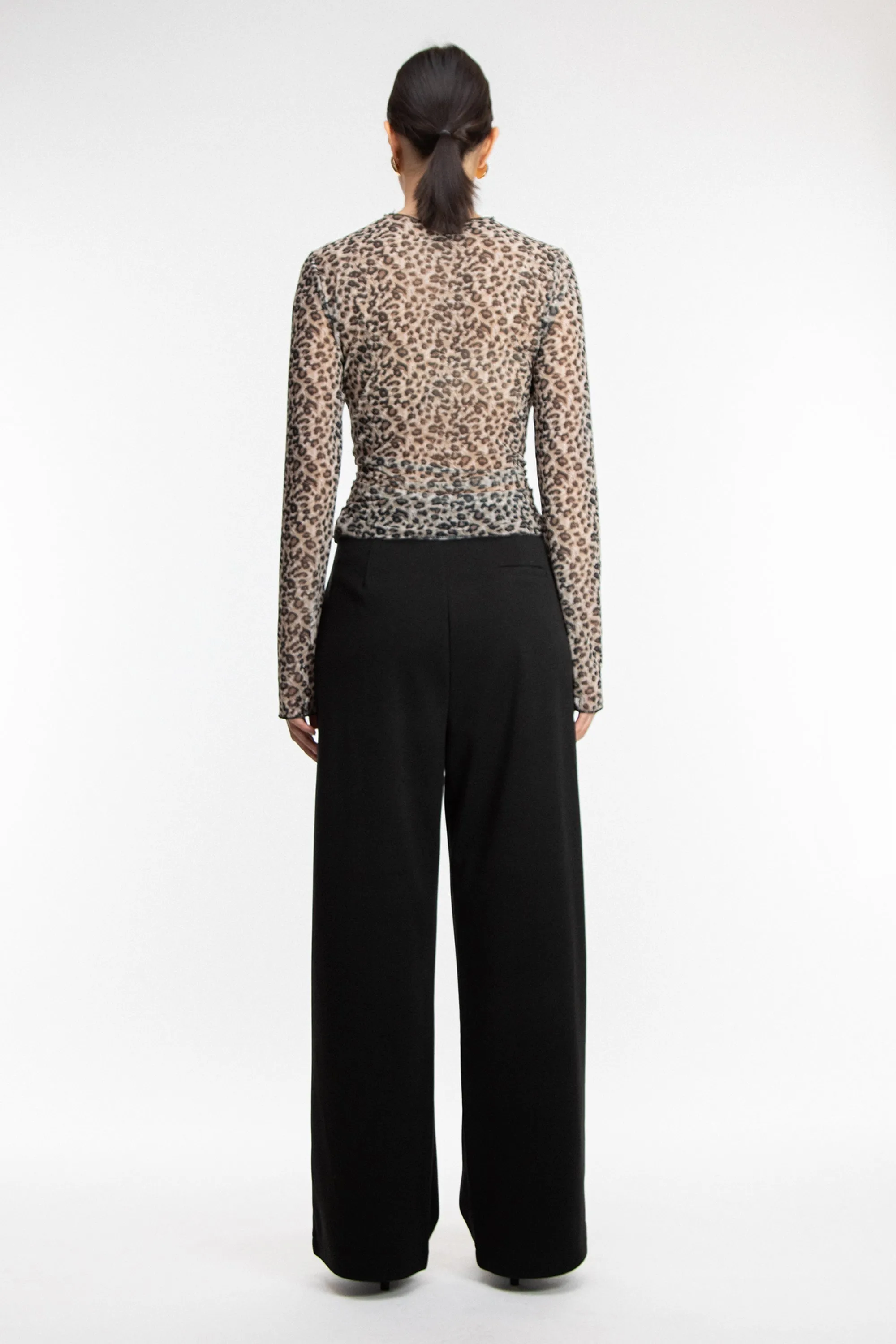 SHEER LEOPARD PRINT TOP