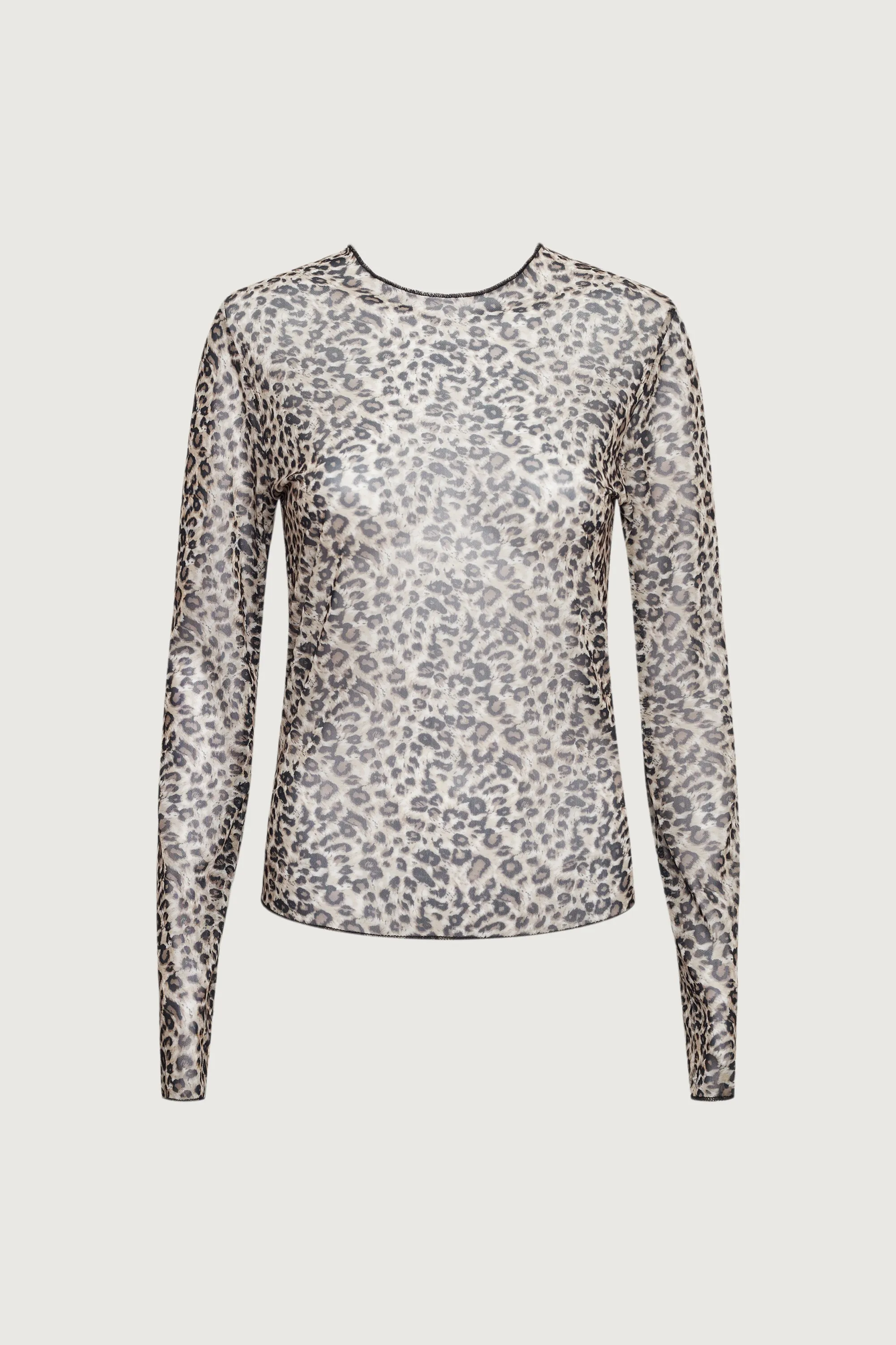 SHEER LEOPARD PRINT TOP