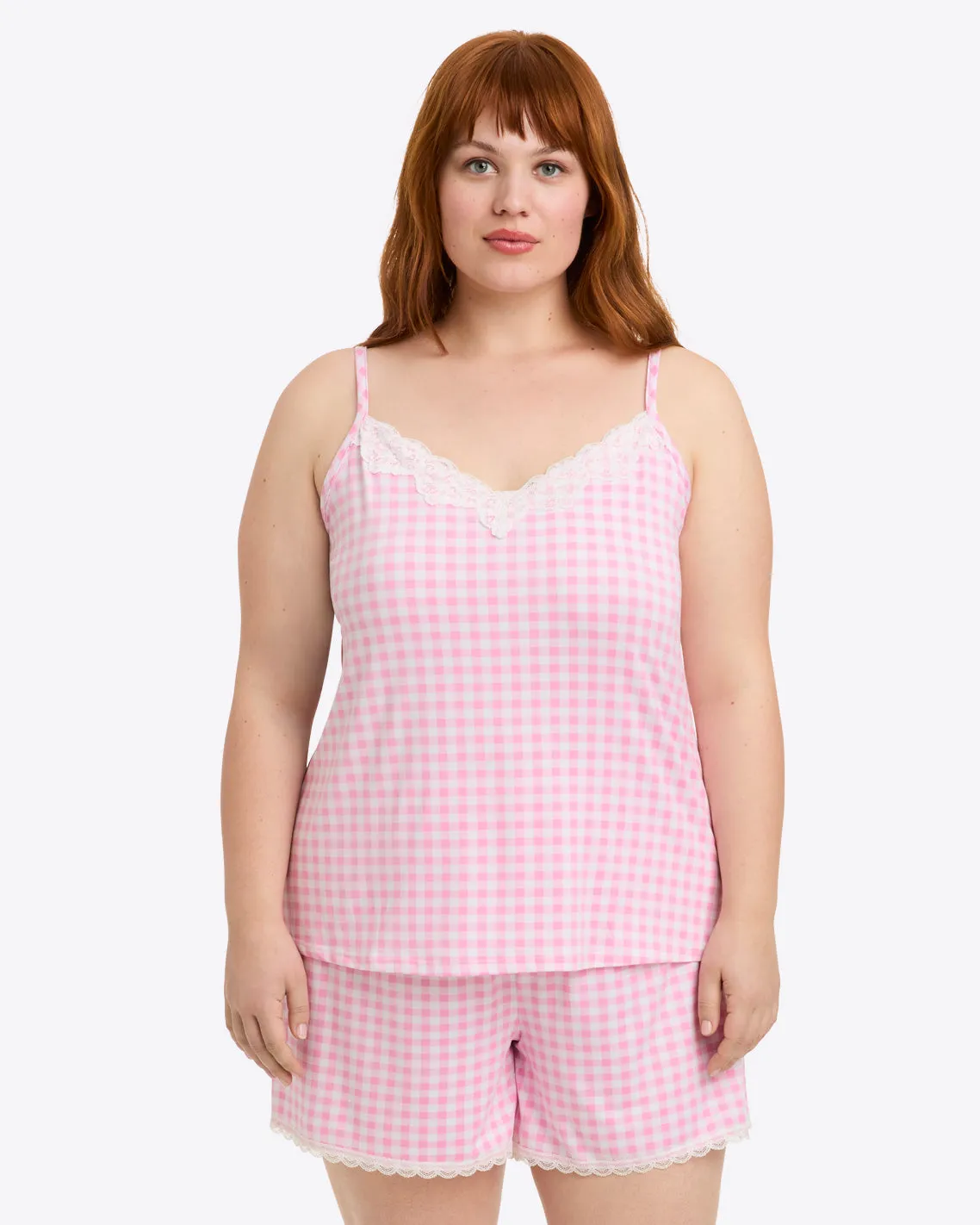 Sheryl Sleep Set in Light Pink Gingham