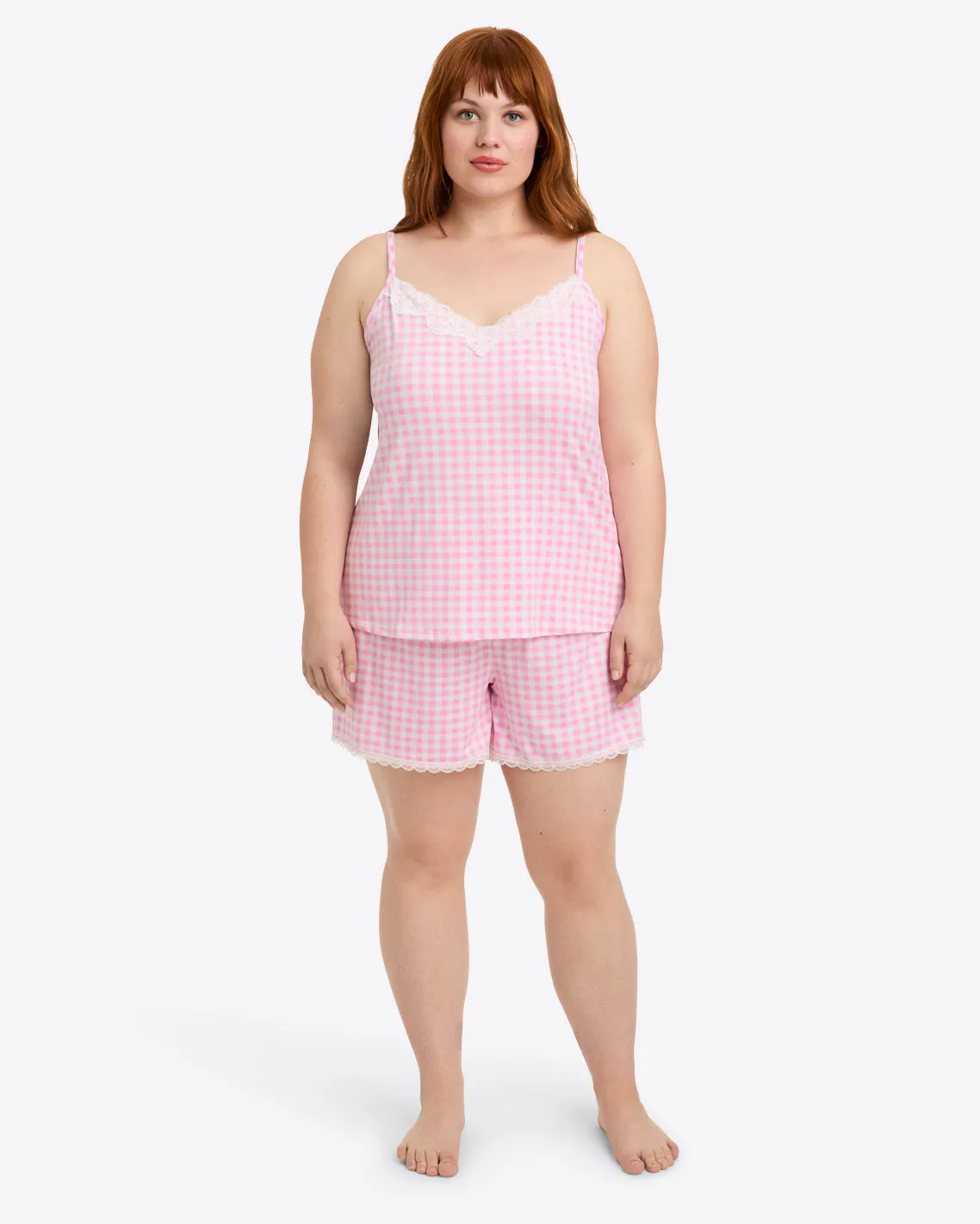 Sheryl Sleep Set in Light Pink Gingham