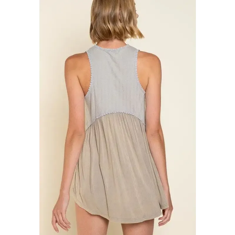 Simple But Unique Babydoll Knit Tank Top