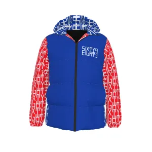 Sixty Eight 93 Infinity Logo White USA Unisex Hooded Puffer Jacket