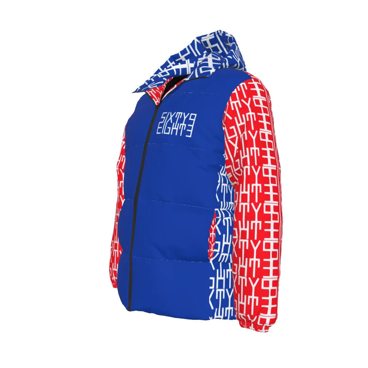 Sixty Eight 93 Infinity Logo White USA Unisex Hooded Puffer Jacket