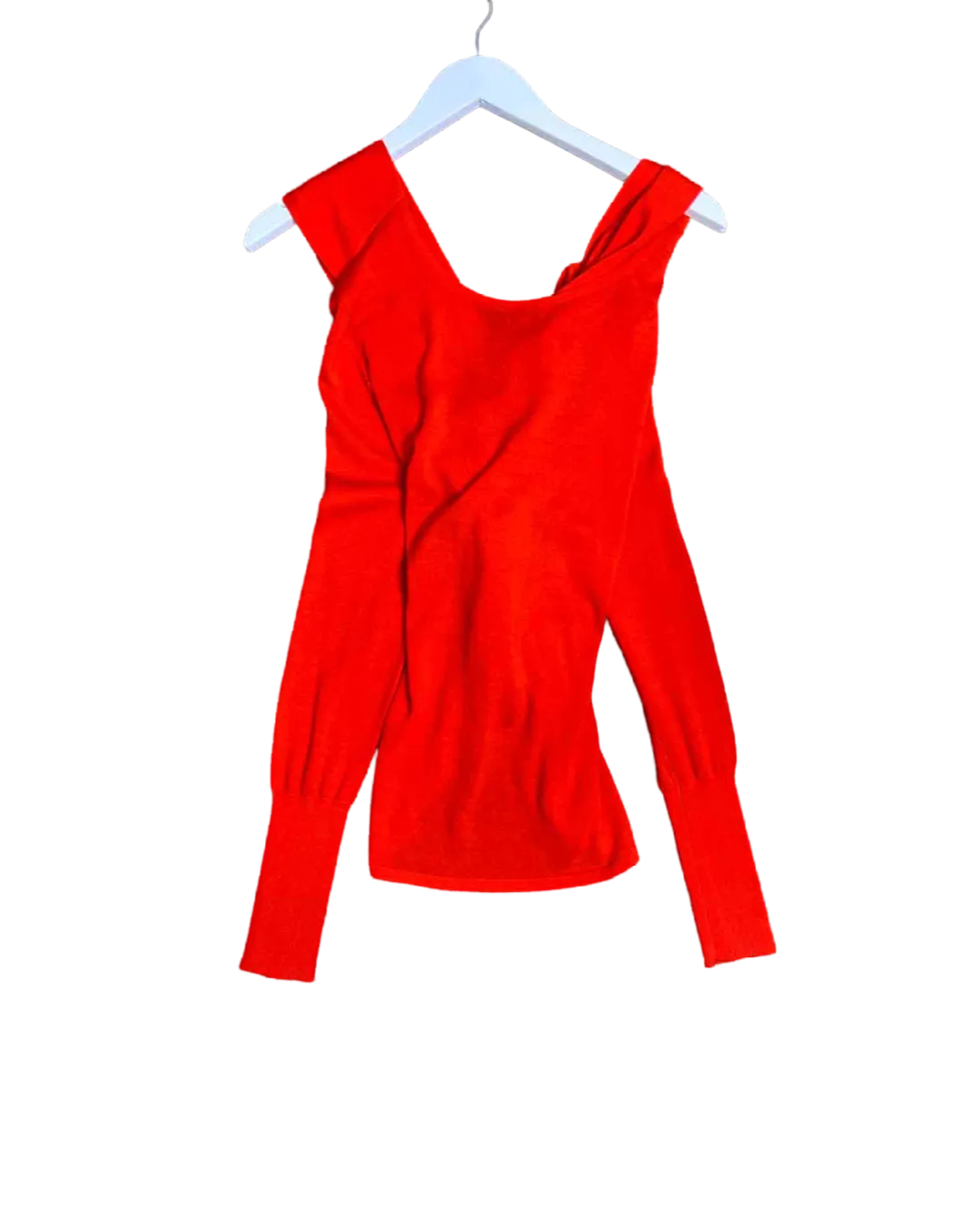 Size 6 | Dion Lee Line II Red Crossover Long Sleeve Knit Top