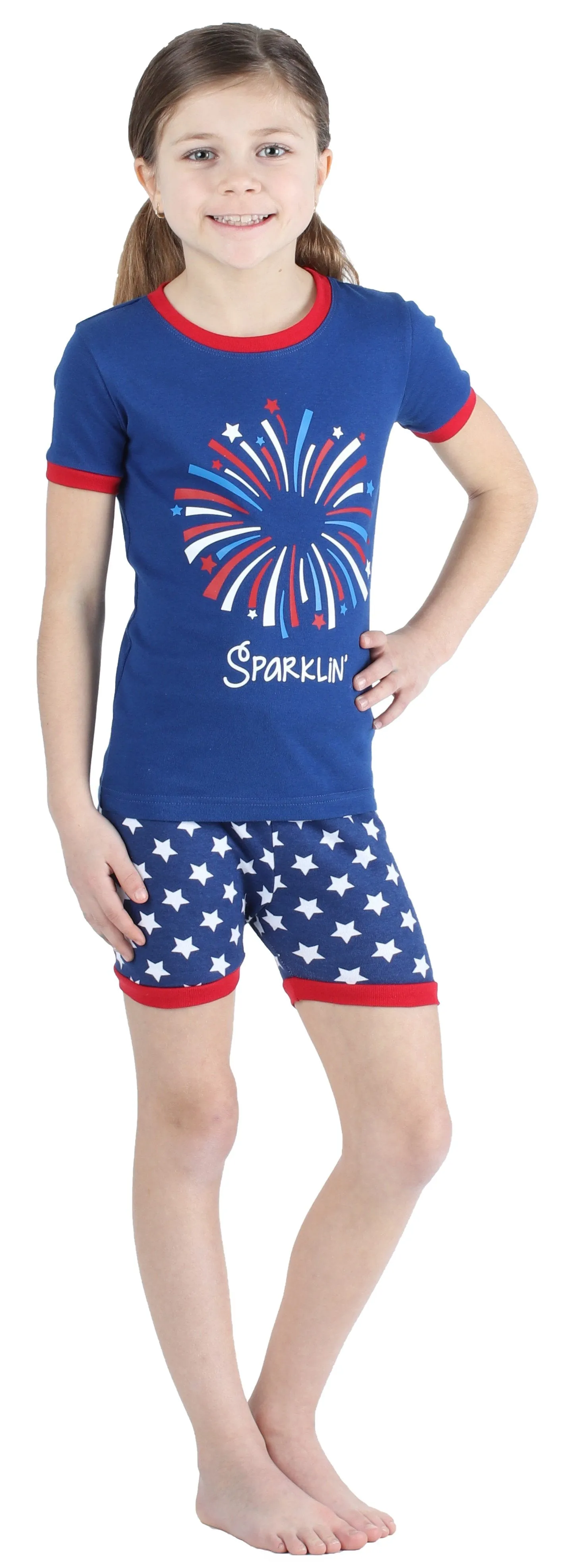 SleepytimePjs Family Matching Cotton Red, White, and Blue Pajama Set