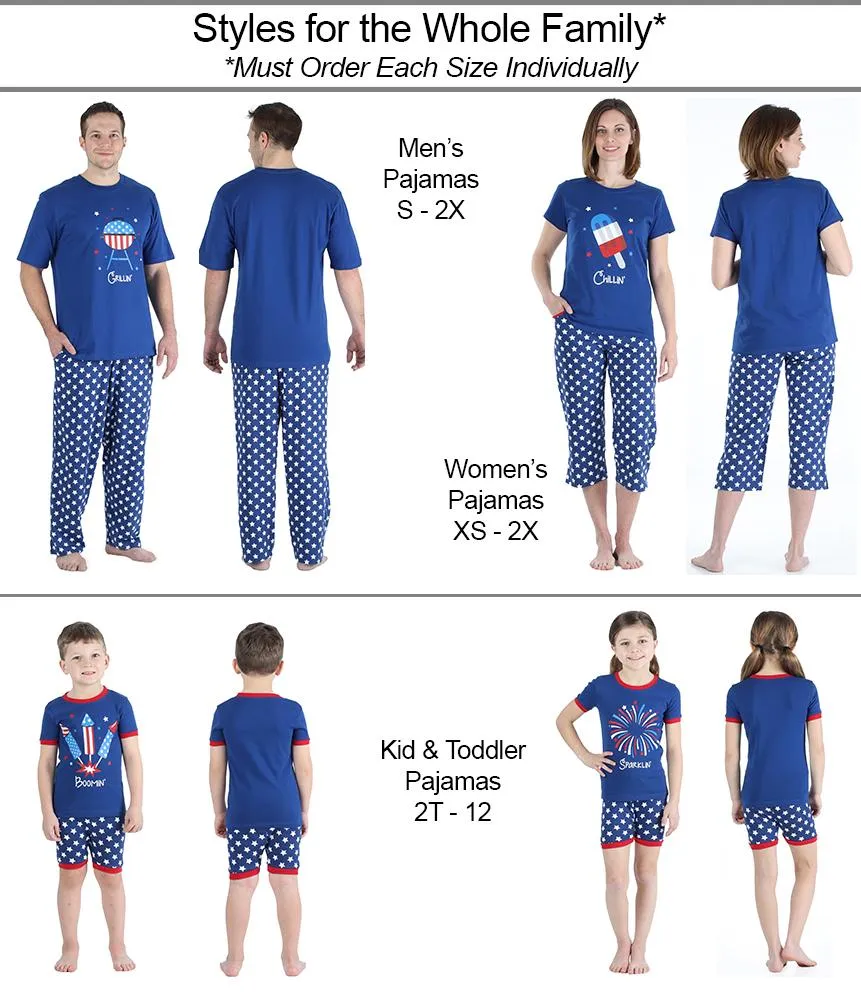 SleepytimePjs Family Matching Cotton Red, White, and Blue Pajama Set