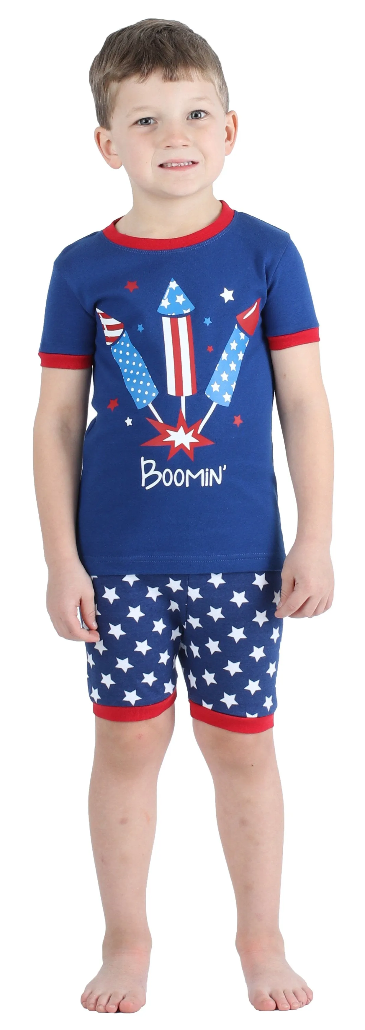 SleepytimePjs Family Matching Cotton Red, White, and Blue Pajama Set