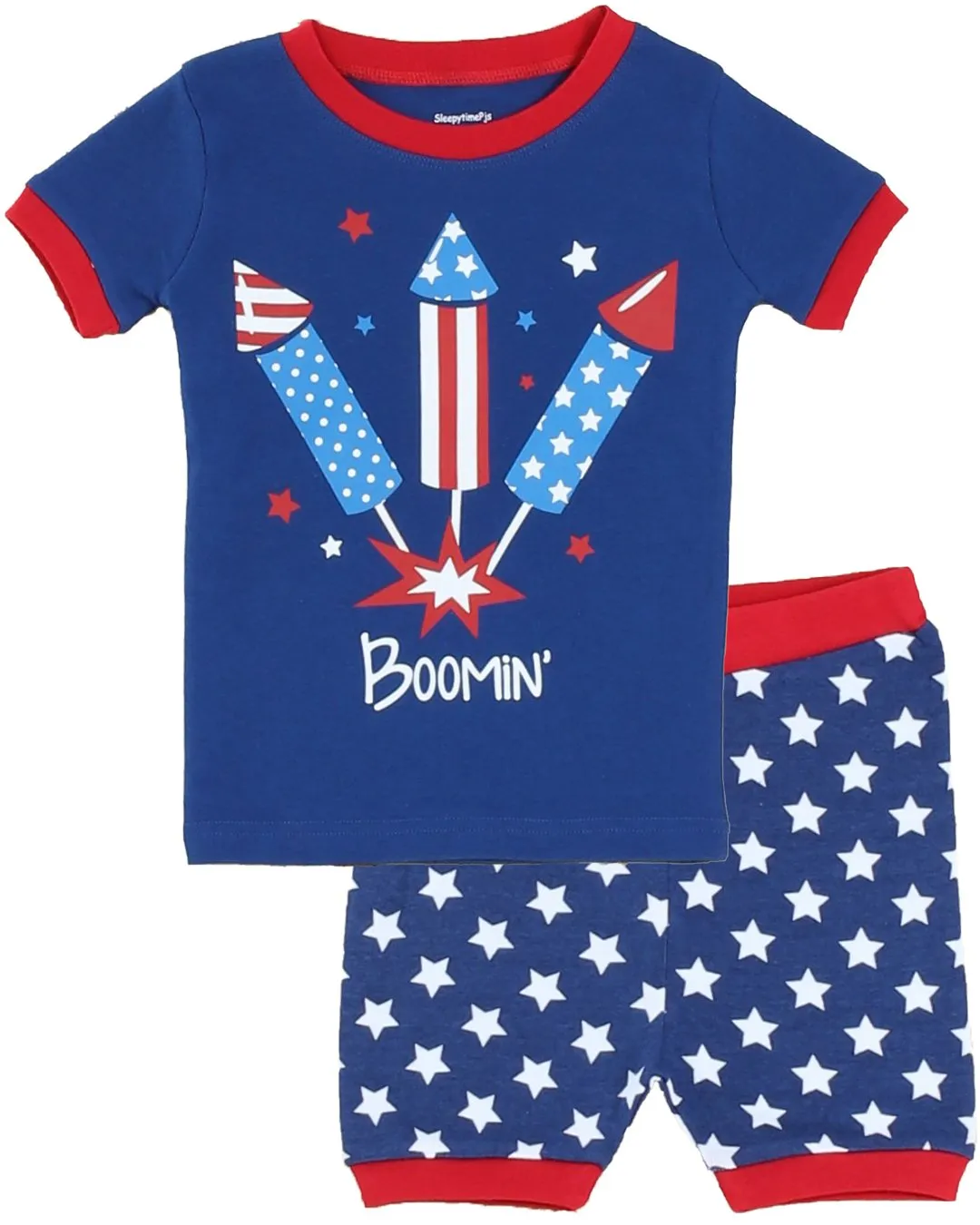 SleepytimePjs Family Matching Cotton Red, White, and Blue Pajama Set