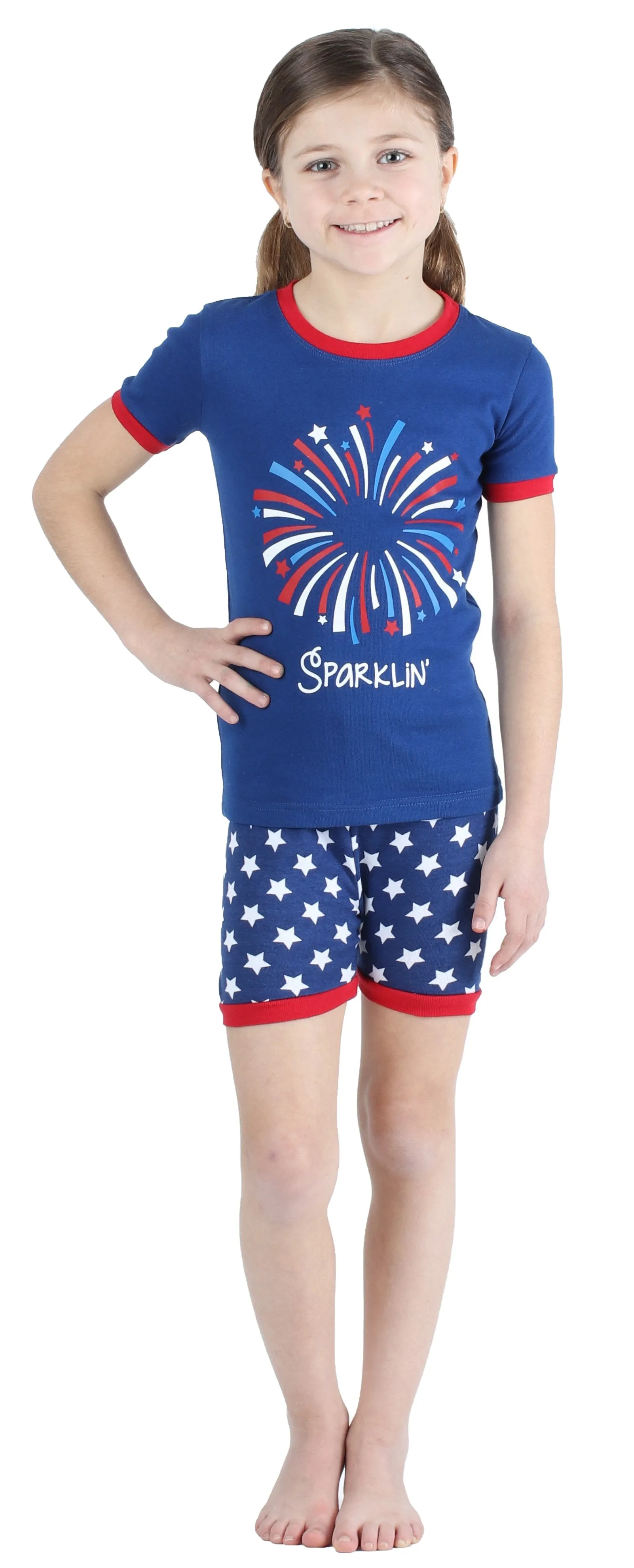 SleepytimePjs Family Matching Cotton Red, White, and Blue Pajama Set