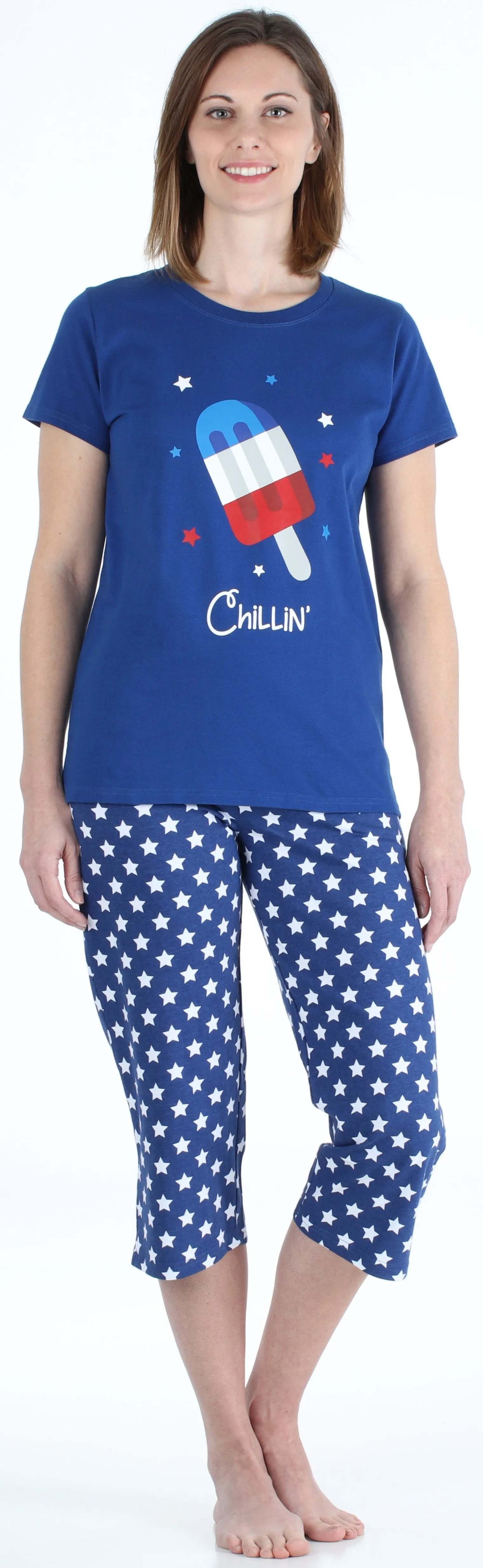 SleepytimePjs Family Matching Cotton Red, White, and Blue Pajama Set