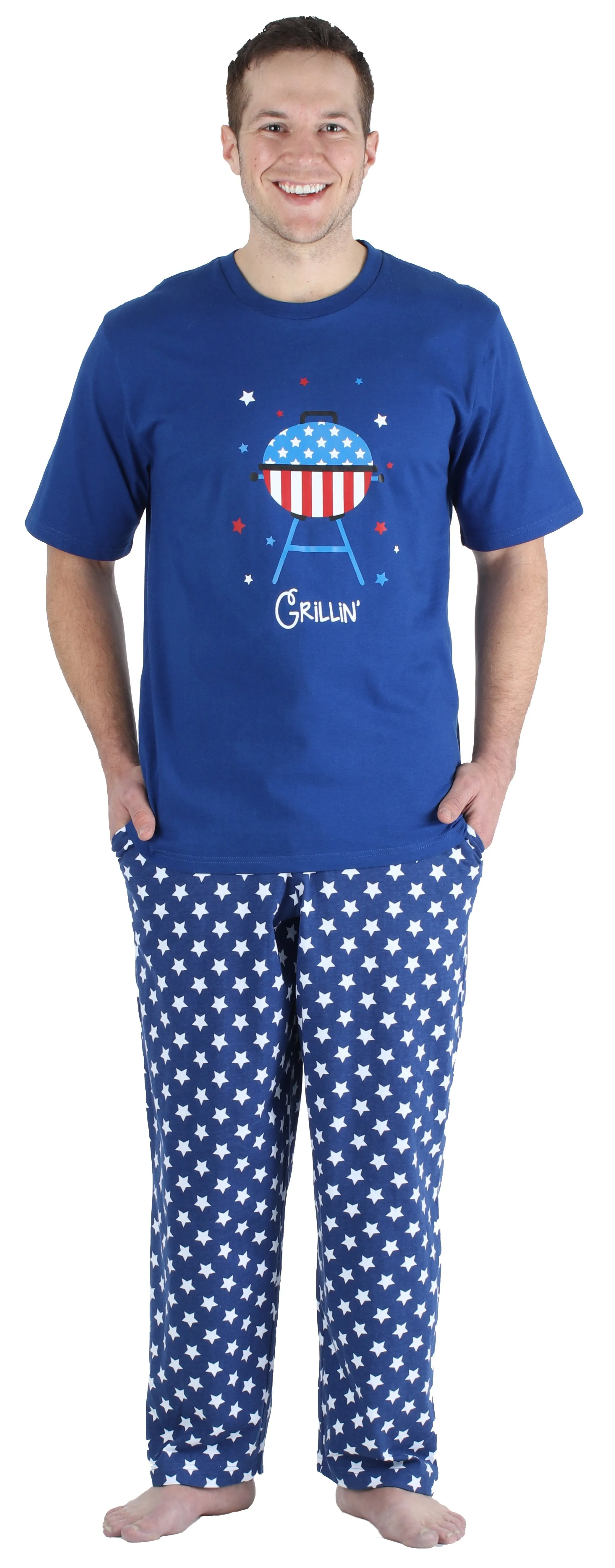 SleepytimePjs Family Matching Cotton Red, White, and Blue Pajama Set