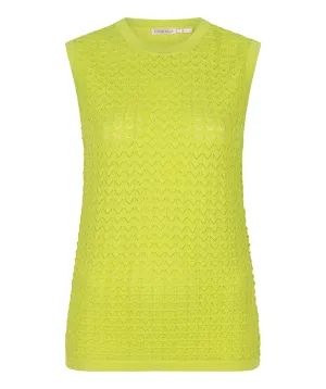 Sleeveless Crew Neck Textured Knit Top