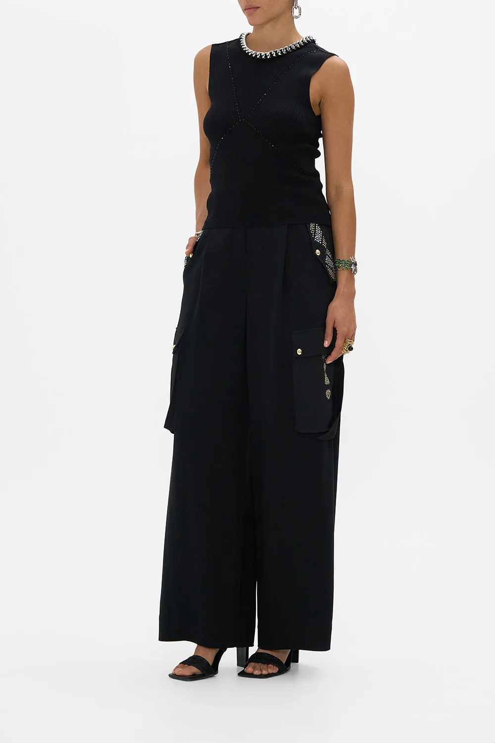 SLEEVELESS KNIT TANK TOP CARTOUCHE KINGDOM